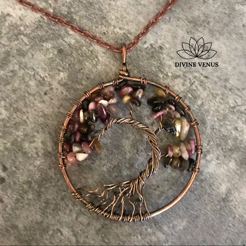 Tourmaline Tree of Life Necklace - Picture 5 of 8